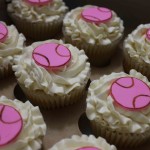Pink Baseball Cupcakes